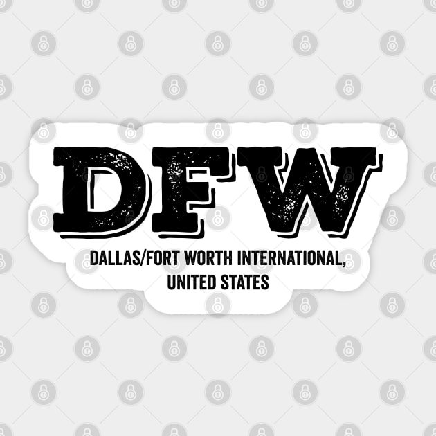 DFW Dallas Fort Worth US Airport Code Sticker by VFR Zone